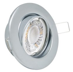 LED Einbaustrahler 230V chrom glnzend rund 5W GU10 Spot