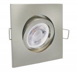 LED Einbaustrahler 230V Edelstahlgebrstet eckig 5W GU10 Spot - Klick