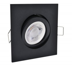 LED Einbaustrahler 230V schwarz matt eckig 5W GU10 Spot - Klick