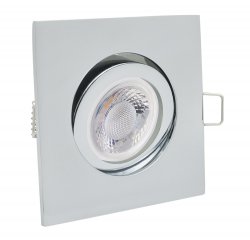 LED Einbaustrahler 230V Chrom-Glnzend eckig 5W GU10 Spot - Klick