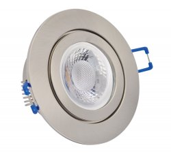 IP44 LED Einbaustrahler 230V Edelstahlgebrstet rund 5W GU10 LED