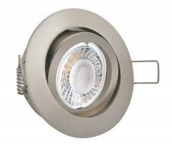 LED Einbaustrahler 230V flach dimmbar Edelstahlgebürstet rund 5W Modul - Bajo