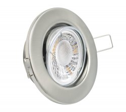 LED Einbaustrahler 230V flach dimmbar Edelstahlgebrstet rund 5W Modul