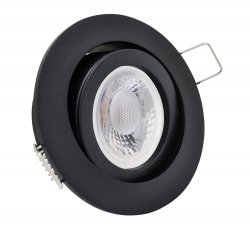 LED Einbaustrahler 230V flach dimmbar schwarz matt rund 5W Modul - Klick