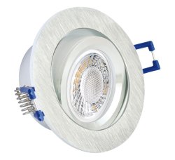 LED Einbaustrahler 230V 5W Alugebrstet rund Bicolor - Klick