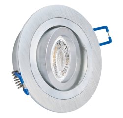 LED Einbaustrahler 230V flach dimmbar Alugebürstet rund Bicolor II 5W Modul