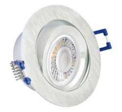 LED Einbaustrahler flach dimmbar Alugebrstet Bicolor 230V 5W Modul