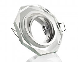 LED Einbaustrahler Kristall Glas Einbaurahmen GU10 Klar 8-eckig schwenkbar