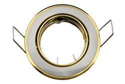 GU10 Einbaurahmen Druckguss Bicolor Silber-Gold rund 12/230V
