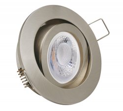 LED Einbaustrahler 230V flach dimmbar Edelstahlgebürstet rund 5W Modul - Klick