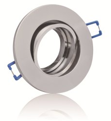 Alu Einbaustrahler Spanndecke Einbaurahmen Rund chrom glnzend schwenkbar Deckenstrahler