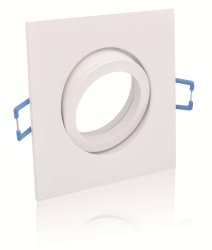 Alu Einbaustrahler Spanndecke Einbaurahmen eckig Wei matt schwenkbar Deckenstrahler
