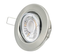 LED Einbaustrahler dimmbar 230V Edelstahlgebrstet flach 5W CCT Deckenstrahler schwenkbar Klammer
