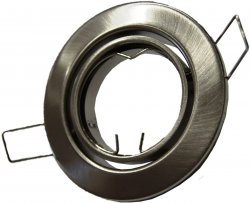GU10 Einbaurahmen LED Einbaustrahler Silber gebrstet rund 12V/230V
