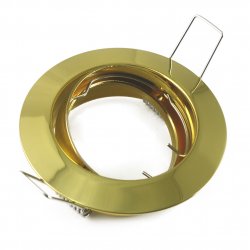 Druckguss Einbaustrahler Gold Messing glnzend GU10 Einbaurahmen