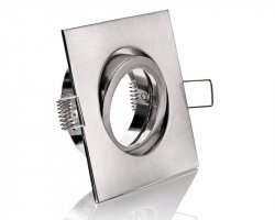 LED Einbaurahmen GU10 Einbaustrahler eckig Silber gebürstet
