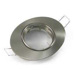 GU10 Einbaurahmen oval  schwenkbar Einbaustrahler Edelstahlgebrstet 12V/230V