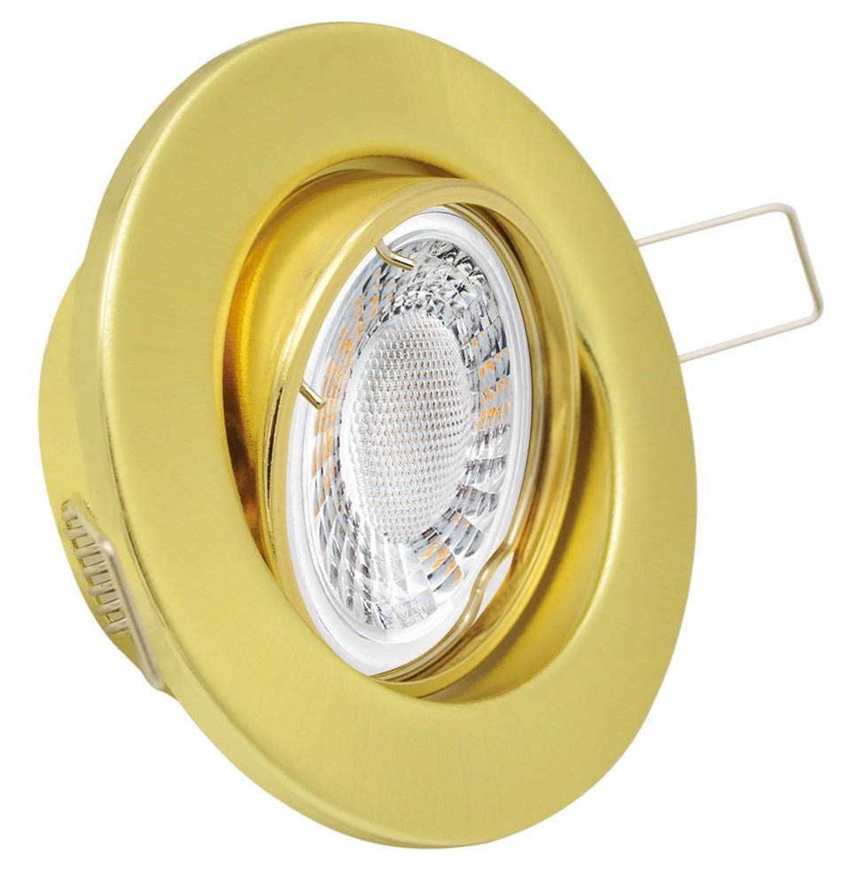Metall Einbaustrahler Messing Gold Rund schwenkbar ideal für LED 