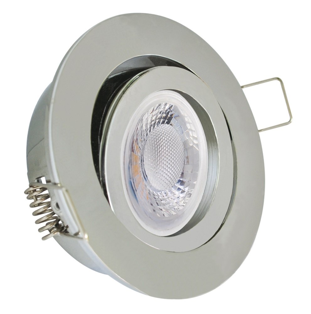 blok Besætte Undtagelse LED Einbaustrahler 230V chrom glänzend rund GU10 Einbauspot schwenkbar