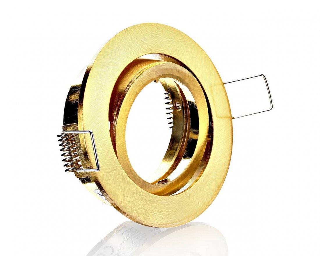 LED Einbaustrahler Fabian Farbe Gold Messing 220V 5W LED Warmweiss 3000k 