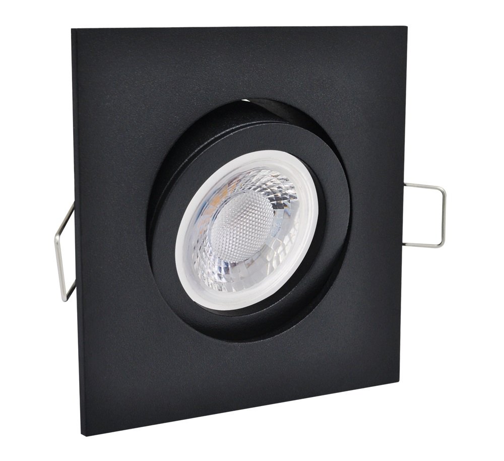 Einbaustrahler LED 7W 230V Schwarz rund ultra flach Spots