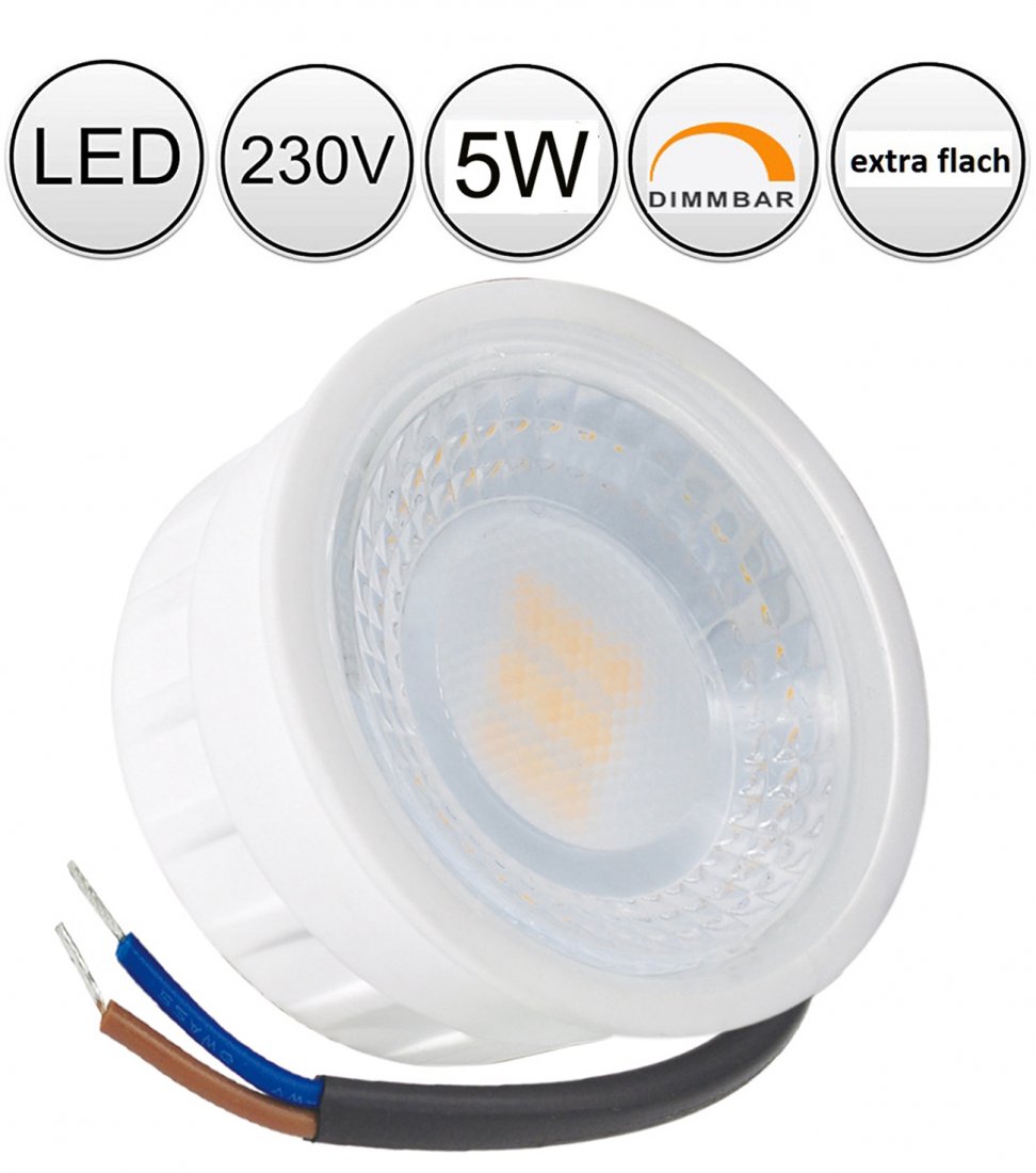 LED Leuchtmittel Modul flach MAX 5W Spot 230V Einbauleuchte ersetzt GU10 Birne