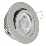 LED Einbaustrahler 230V Chrom glänzend rund 5W GU10 Spot - Klick