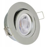 LED Einbaustrahler 230V Chrom glnzend rund 5W GU10 Spot - Klick