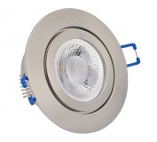 IP44 LED Einbaustrahler 230V Edelstahlgebrstet rund 5W GU10 LED