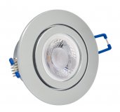 IP44 LED Einbaustrahler 230V Chrom glnzend rund 5W GU10 LED