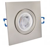 IP44 LED Einbaustrahler 230V Edelstahlgebrstet eckig 5W GU10 LED