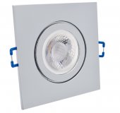 IP44 LED Einbaustrahler 230V flach dimmbar Chrom eckig 5W Modul - Klick