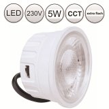 IP44 LED Einbaustrahler 230V flach dimmbar Chrom rund 5W Modul - Klick