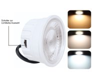 IP44 LED Einbaustrahler 230V flach dimmbar Chrom rund 5W Modul - Klick