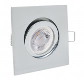 LED Einbaustrahler 230V flach dimmbar Chrom eckig 5W Modul - Klick