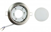 LED Einbaustrahler Set flach 230V GX53 6W gebrstet rund Einbauspot