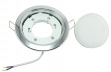 LED Einbaustrahler flach 230V 6W GX53 chrom glänzend rund