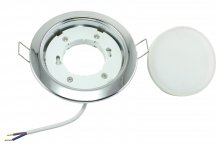 LED Einbaustrahler flach 230V 6W GX53 chrom glnzend rund