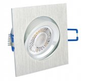 LED Einbaustrahler 230V 5W Alugebrstet eckig Bicolor - Klick