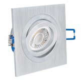 LED Einbaustrahler 230V 5W Alugebürstet eckig Bicolor II - Klick