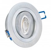 LED Einbaustrahler 230V flach dimmbar Alugebürstet rund Bicolor II 5W Modul - Klick