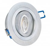 LED Einbaustrahler 230V flach dimmbar Alugebrstet rund Bicolor II 5W Modul