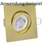 LED Einbaurahmen GU10 Einbaustrahler eckig Gold Messing