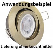 GU10 Einbaurahmen Altmessing rund schwenkbar LED Einbaustrahler