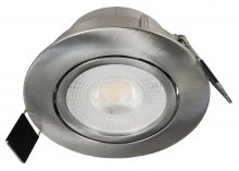 LED Einbaustrahler flach 230V 5W warmwei Edelstahlgebrstet rund schwenkbar