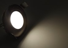 LED Einbaustrahler flach 230V 5W warmweiß silber gebürstet rund schwenkbar