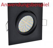 LED Einbaustrahler schwarz eckig GU10 Einbaurahmen schwenkbar