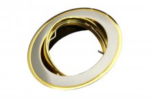 GU10 Einbaurahmen Druckguss Bicolor Silber-Gold rund 12/230V