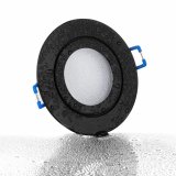 IP44 LED Einbaustrahler Bad schwarz rund GU10 5W 230V