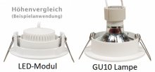 LED Einbaustrahler flach 55mm Bohr Lochma 230V 5W Einbauleuchte silber gebrstet